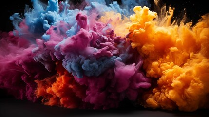 Fototapeta premium colorful smoke isolated on Black background. Generative ai