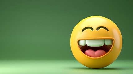 Rich emoji isolated on green background