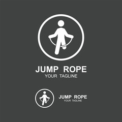 jump rope logo illustration design. suitable for sport, exercise and cardio