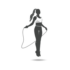 jump rope logo illustration design. suitable for sport, exercise and cardio