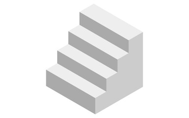 Simple staircase icon, isometric illustration
