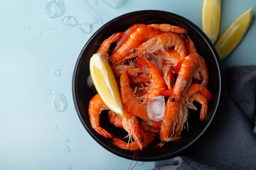 Serving of prawns, taste of the sea, ideal for cookbook features or gourmet food articles