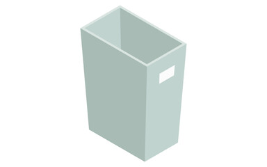 Tall trash can, isometric illustration