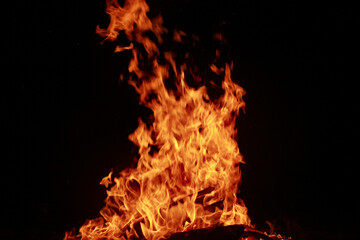 fire in the fireplace