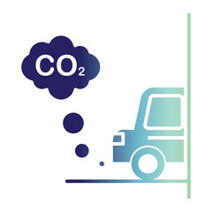 Global warming icon on flat gradient style. The environment icon on flat gradient style