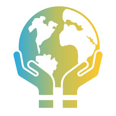 Global warming icon on flat gradient style. The environment icon on flat gradient style