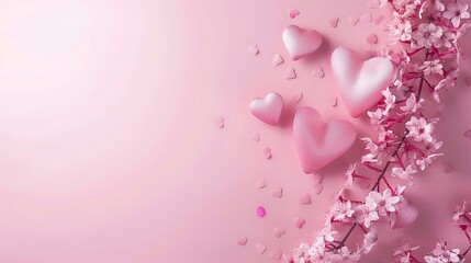 Valentines day concept pink background