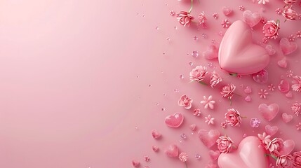 Valentines day concept pink background