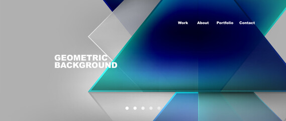 Flowing bright neon gradients geometric abstract background with triangles and lines. Fluid color pattern of color liquid gradient background for wallpaper, banner, background, card, landing page