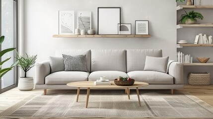 modern living room with sofa