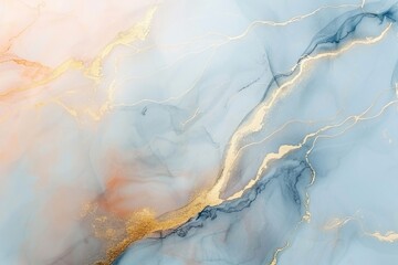 Abstract swirling patterns in shades of blue and gold