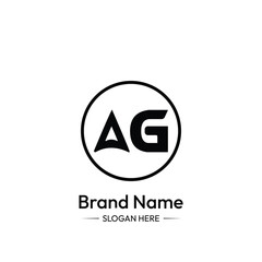  AG Letter Logo design. white background.