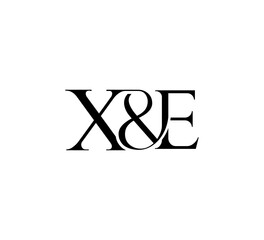 Initial Letter Logo. Logotype design. Simple Luxury Black Flat Vector XE