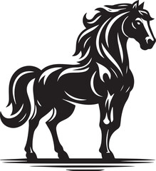 Obraz premium Horse mandala black Silhouette vector art isolated on a white background