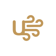 Letter U Wind logo icon vector template
