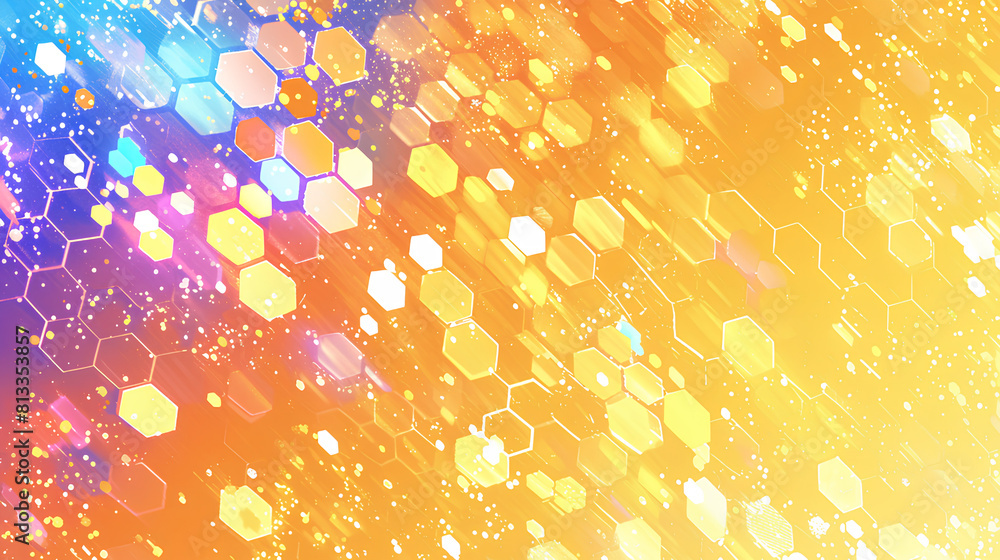 Poster hexagonal honeycomb pattern spectrum background