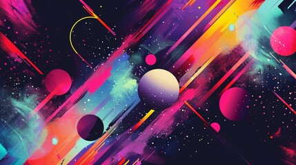 Whimsical Geometry: Paint Touch Background Illustration with a Twist