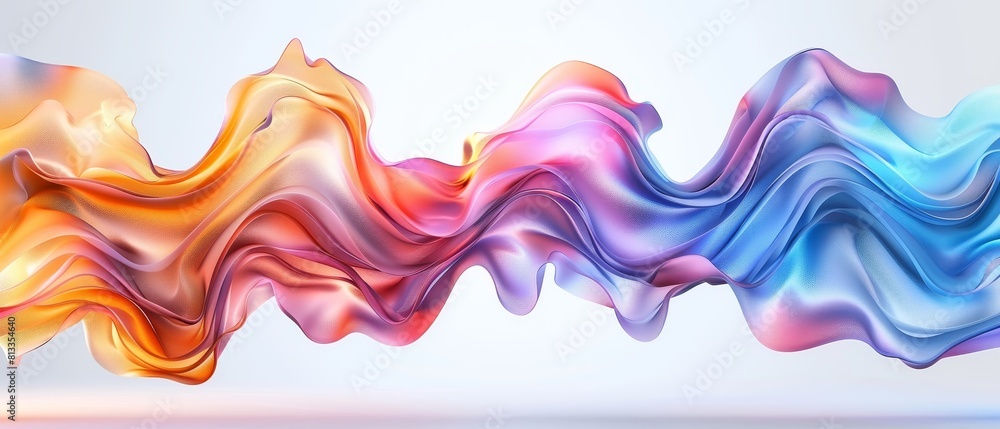 Poster asymmetrical abstract banner with a dynamic flow and vibrant splash of colors, perfect for a contemp