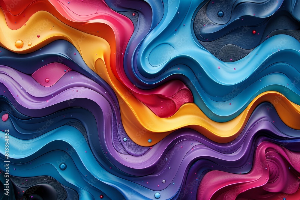Poster asymmetrical and distorted geometric shapes in a vibrant and trendy abstract art design, perfect for