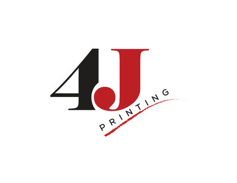 4J Printing logo design vector template 