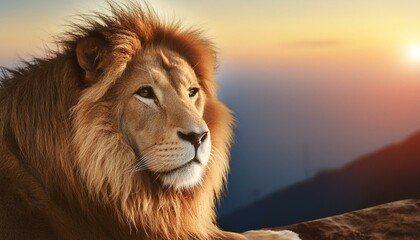 close shot of a majestic lion
