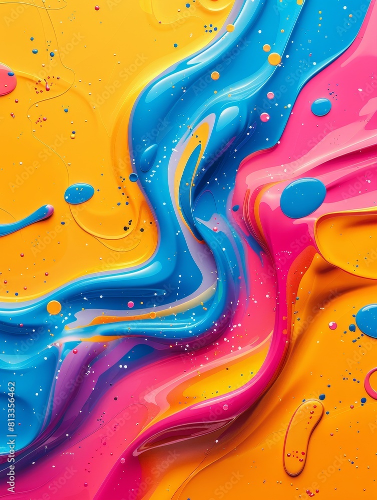Poster a contemporary and dynamic look is achieved through colorful, distorted shapes on an asymmetrical di