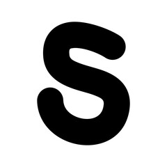 Naklejka premium English letter font, black letter S