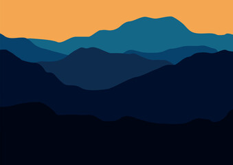 beautiful mountains landscape vector design illustration for background.