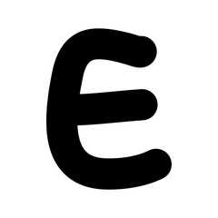 English letter font, black letter E