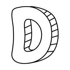 English letter font, black letter D