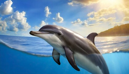 cute dolphin on the water