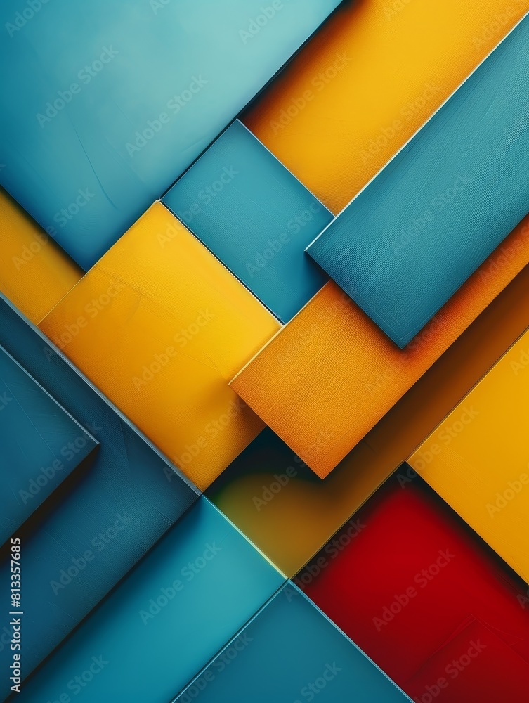 Poster dynamic digital background featuring an asymmetrical composition of colorful swatches, perfect for a