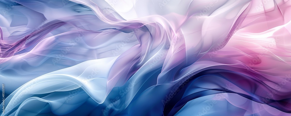 Poster dynamic digital background with asymmetrical layout and trendy gradient colors, featuring soft elega