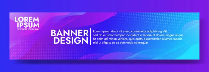 Eye catching violet blue abstract gradient wave banner template. Ideal for headers, promos, and modern graphic elements