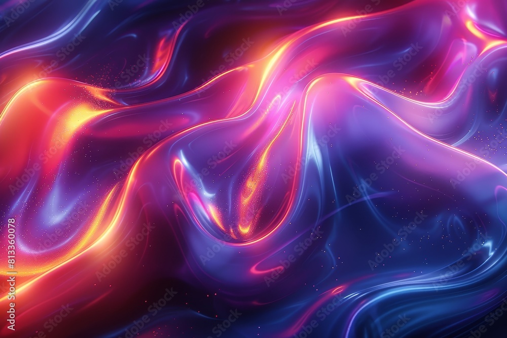Poster futuristic and dynamic digital background with asymmetrical and colorful gradient forms, innovative 
