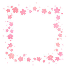 水彩タッチの桜のフレーム素材