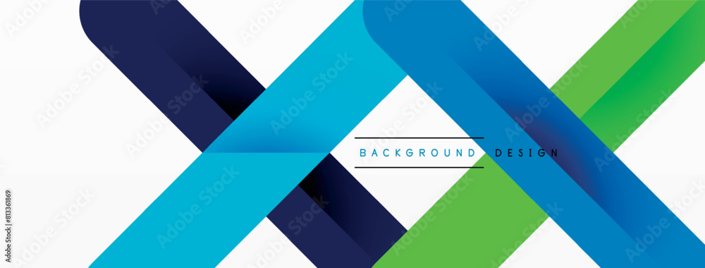 Poster A blue rectangle and green triangle create a colorful contrast on a white background. The aqua shades blend harmoniously, forming a parallel composition in this art piece