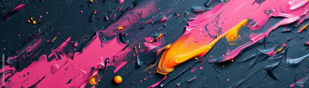Aufkleber modern and creative abstract background with asymmetrical edges and colorful splashes, vibrant and d