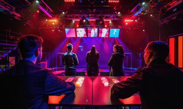 A game show with contestants