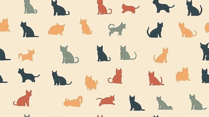 seamless pattern of cat and dog.