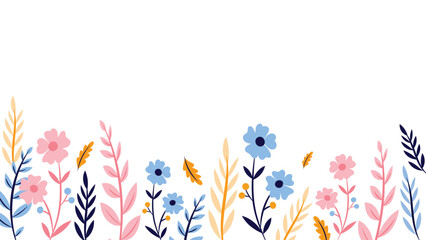 Abstract flower background vector design floral border frame