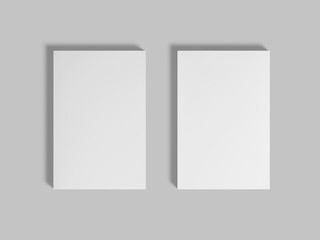 Flat Lay White Blank Book Mockup in Front and back View
