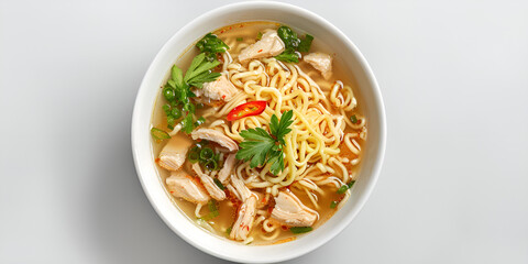 Delicious chicken noodle soup with tender chicken pieces and fresh veggies