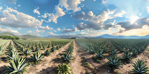 Tequila production in Jalisco Mexico requires agave fields