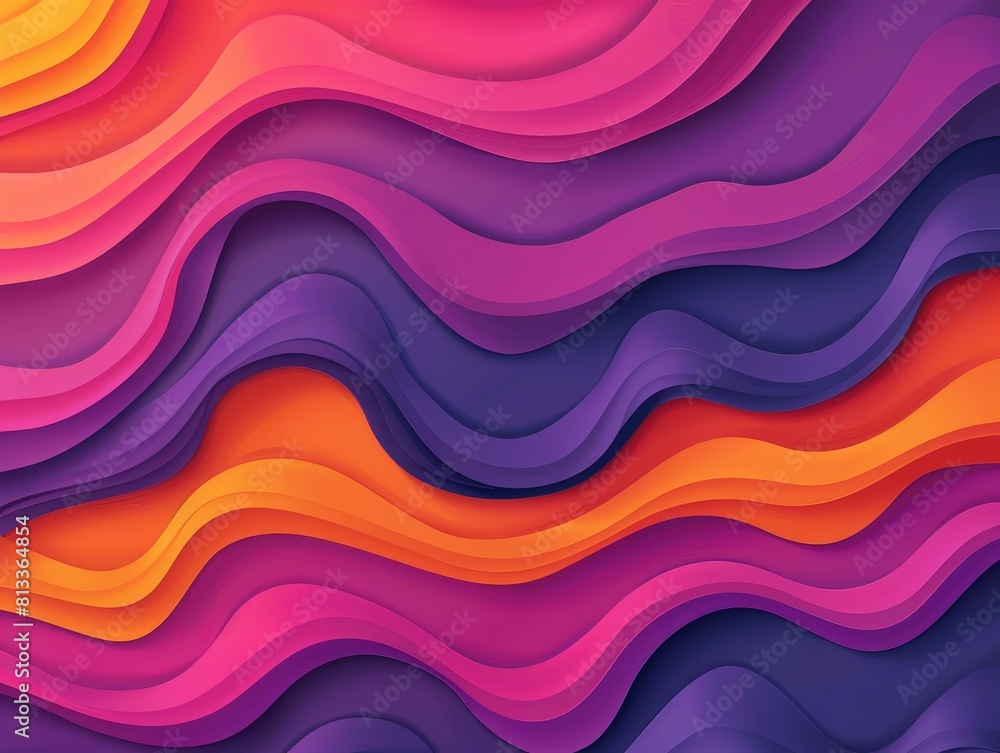 Poster unique and dynamic abstract design with asymmetrical shapes and a blend of soft gradients, perfect f
