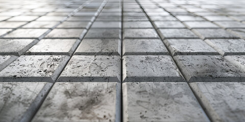 Detailed view of textured square pavement.