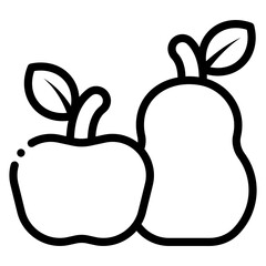 apple and pear fruits icon