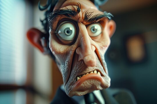 caricature of an evil man