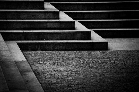 black and white stairs