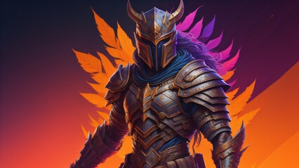 Fototapeta premium A modern warrior knight